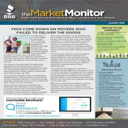 BBB Market Monitor: August 2018