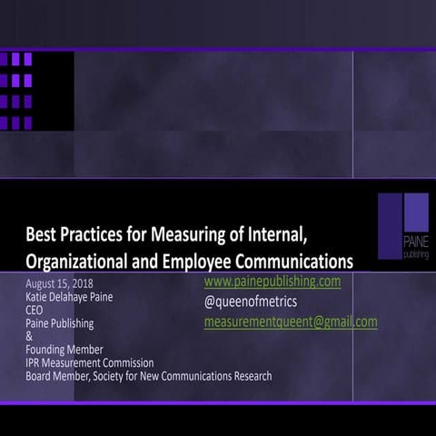 August 2018 internal comms measurement hour preso 