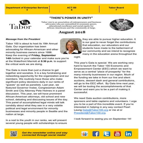 Tabor 100 January 2019 Newsletter | PDF