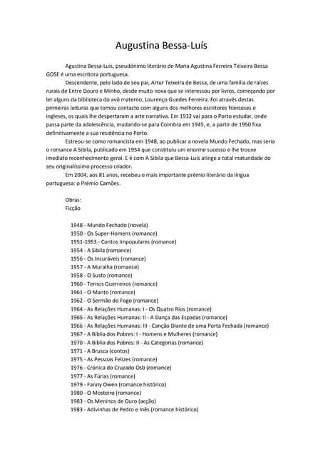 Augustina bessa luis
