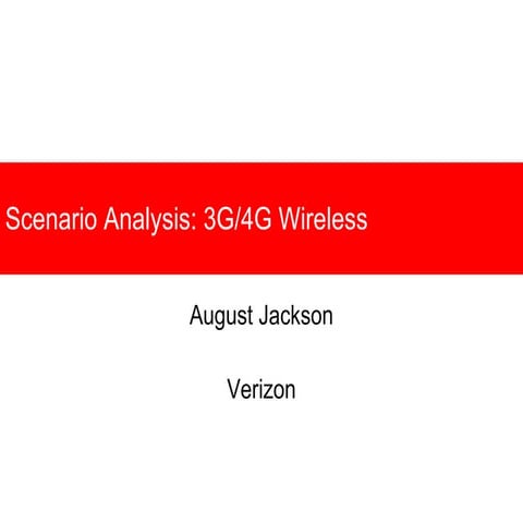 Scenario Analysis Use Case: 3G/4G Wireless Data