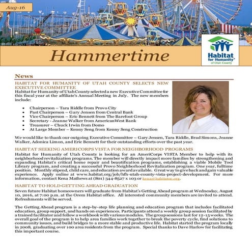 August Newsletter 2016