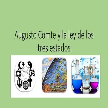 Augusto comte y la ley de los tres estados | PDF