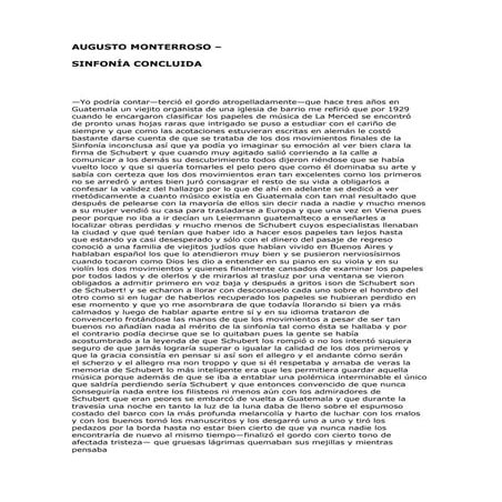 Augusto monterroso sinfonia concluida | DOC