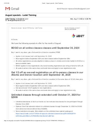 August specials   Ledet training