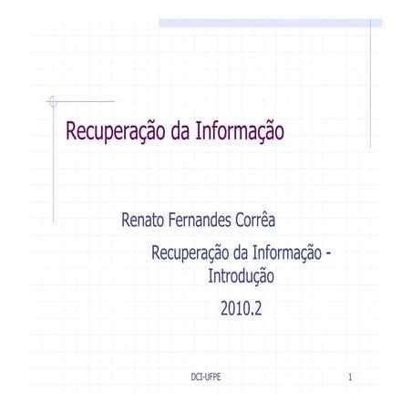 Aula 01 - Recuperação da Informação