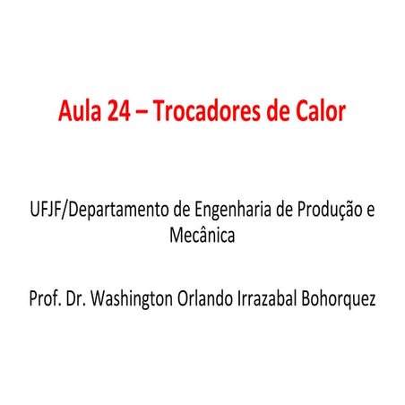 Aula 24 trocadores-de-calor