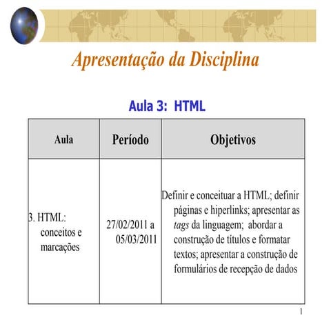 Aula 3 - HTML