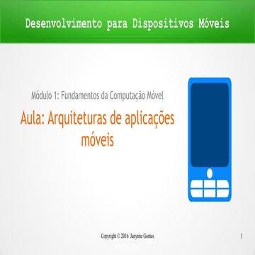Aula - Arquiteturas de aplicações móveis
