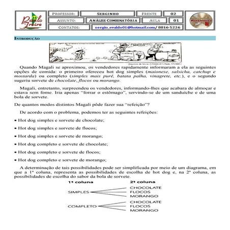 Aula 01   análise combinatória