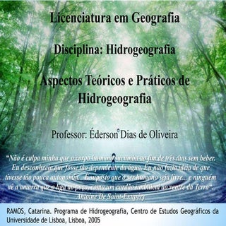 HIDROGEOGRAFIA E HIDROLOGIA