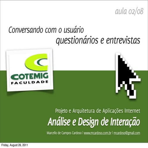 PAAI/DI - 02 - Entrevistas e questionários