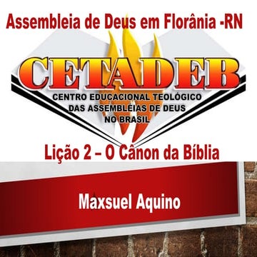 Aula 02- O Cânon Sagrado