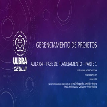Gerenciamento de projetos - Aula04 - planejamento