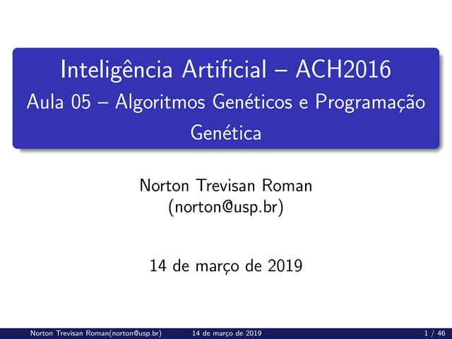 (ACH2044) Inteligência Artificial - Aula 05