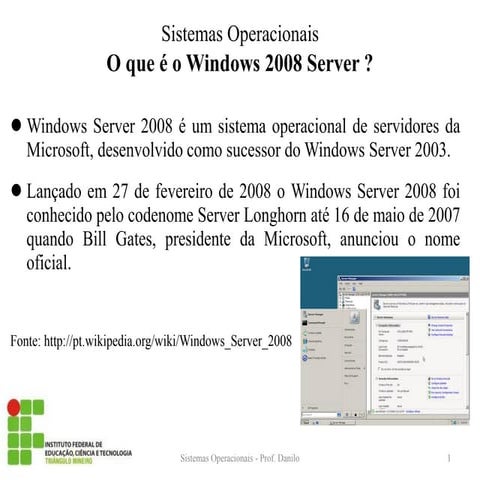 Instalação do windows 2008 server