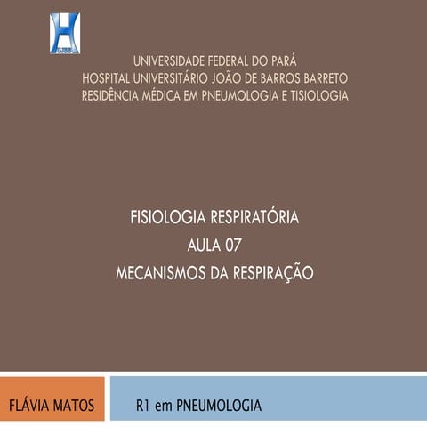 Aula 07  fisiologia - mecanismos da respiração
