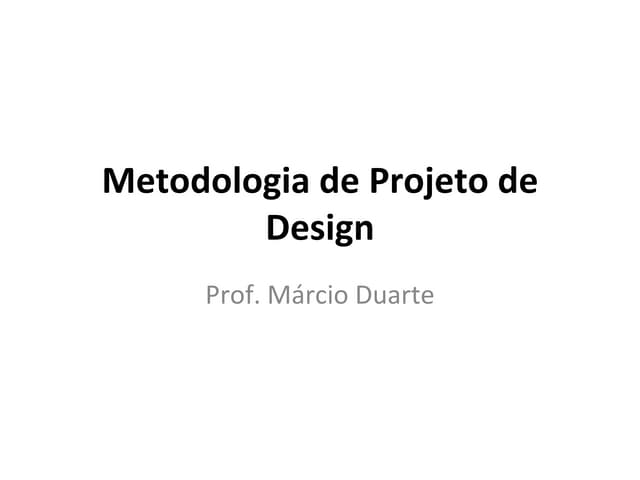 Metodologia para Projeto de Design