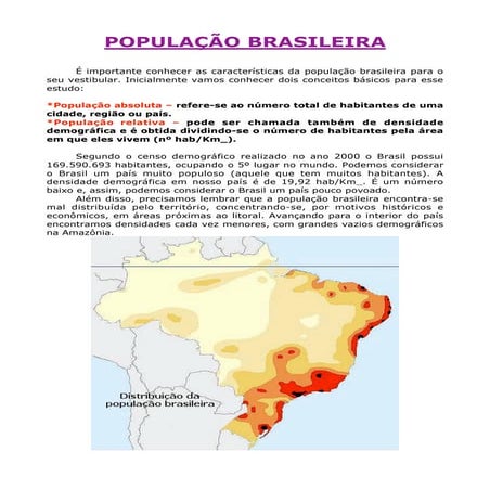 Geografia - População do Brasil | PDF