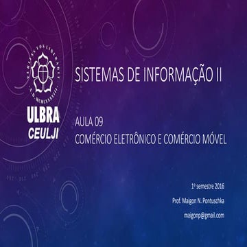 SIistemas de Informação 2 - Aula09 - psi - cap8 ecommerce