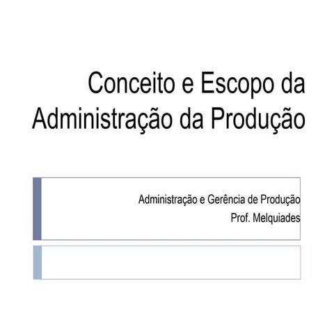 administração da producão