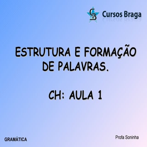 Aula 1   estrutura e formação de palavras