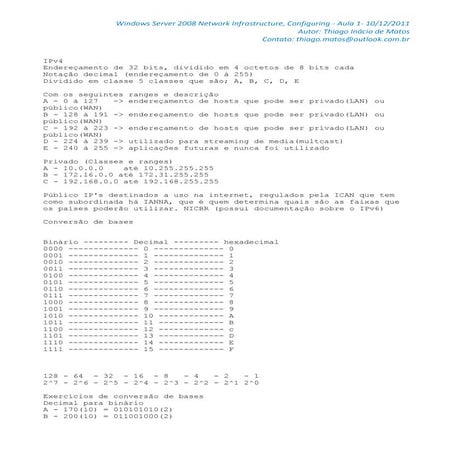 Aula 1   infraestrutura - 10122011