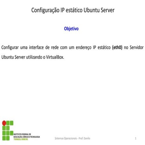 Aula 10   configuração ip estático ubuntu server