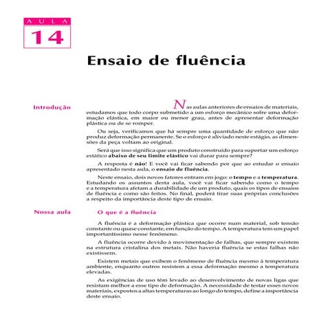 Aula 14   ensaio de fluência