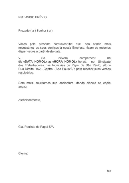 Carta De Demissão Com Aviso Prévio Word Bukalah w