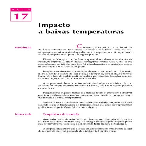 Aula 17   impacto a baixas temperaturas