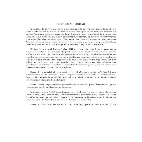 Introdução à Regressão Linear | PDF