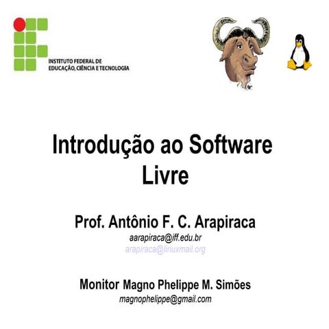 Curso de Introdução ao Software Livre - Aula de 23/09/2009