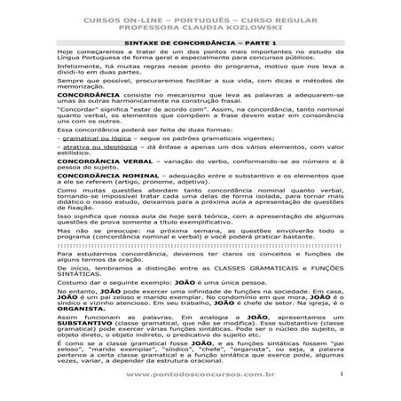 Aula 3 concordancia | PDF