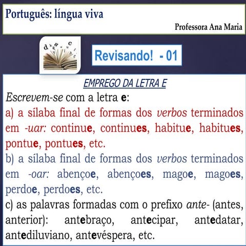 Aula 3 emprego da letra E | PPTX