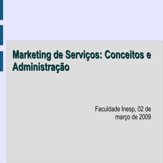 Marketing de Serviços: Conceitos e ...