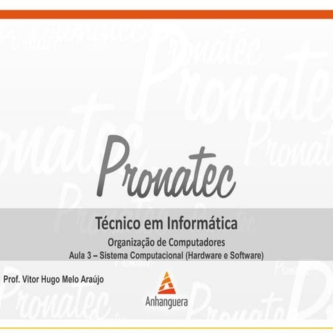 Aula 3   sistema computacional (hardware e software)