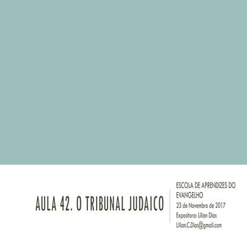 Aula 42. O  Tribunal Judaico