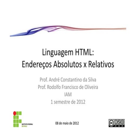 Aula 6 – linguagem HTML - Endereço absoluto e relativo
