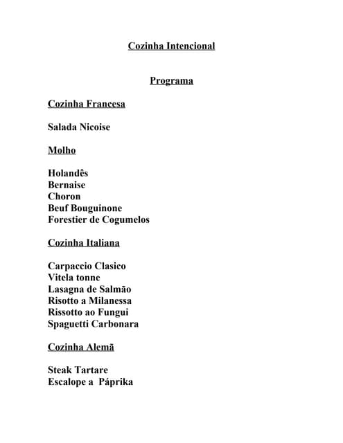 Aula cozinha internacional  1 parte