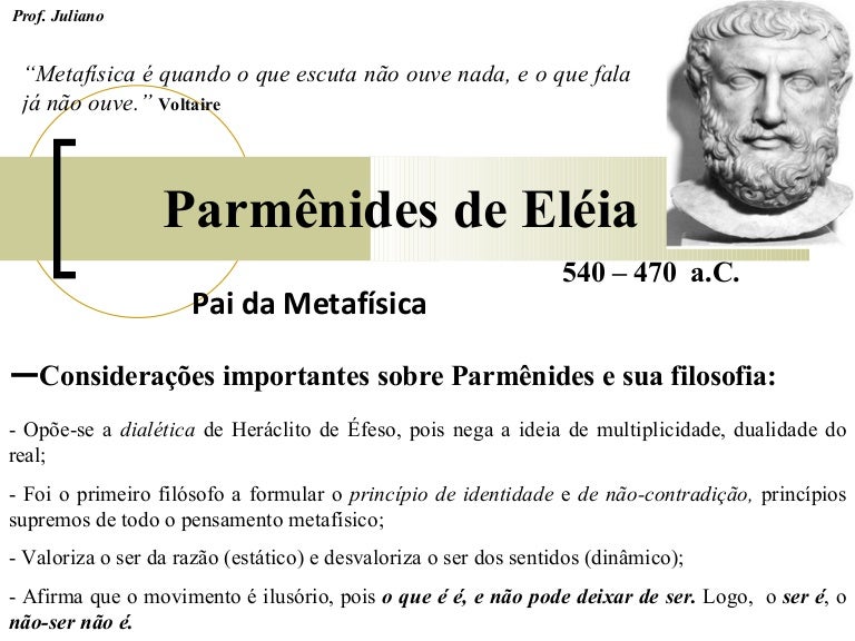 Aula de filosofia antiga parmênides de eléia Aula de filosofia antiga parmênides de eléia