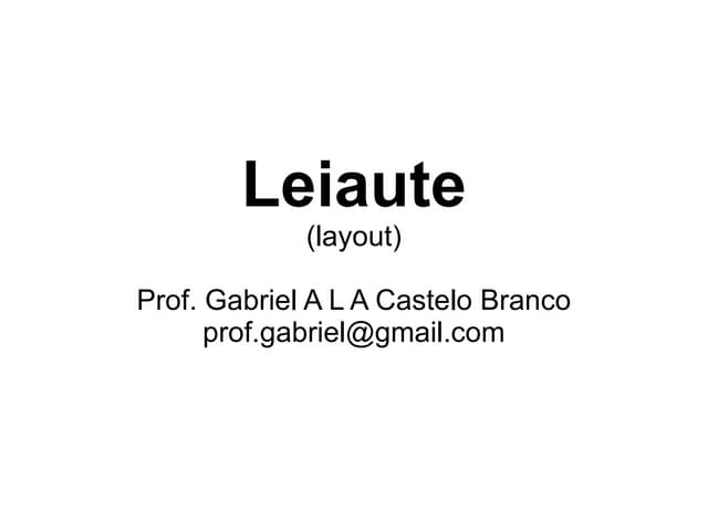Aula de leiaute | ODP