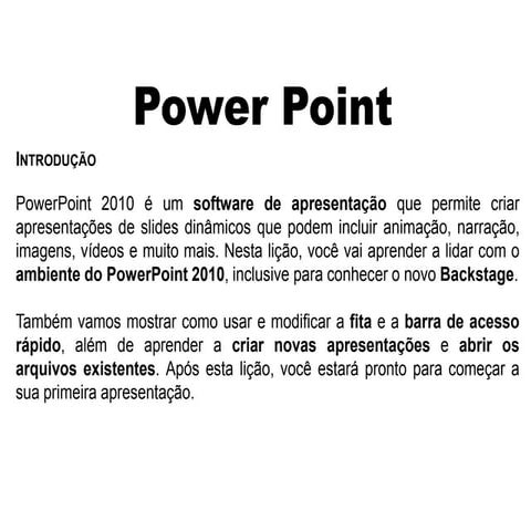Aula de reforço de Power Point 