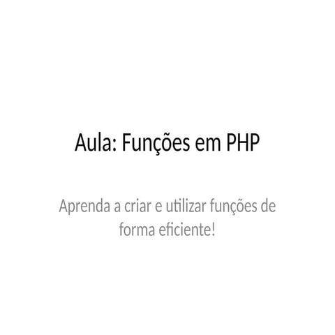 Aula14 - Funções em PHP | ODP
