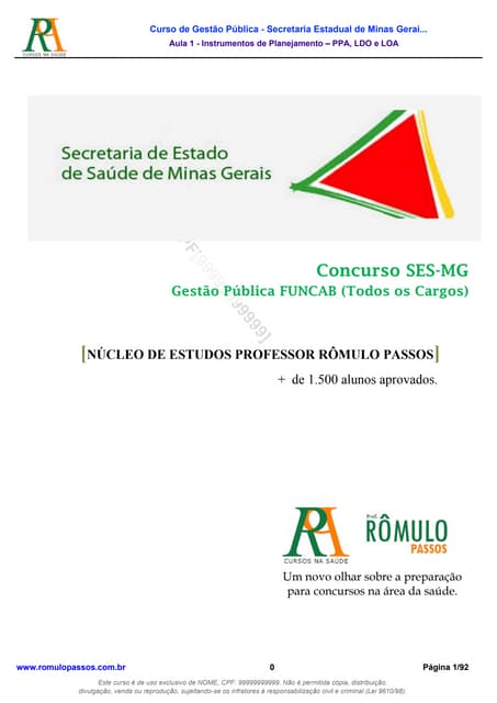 Aula gestão  ppa, ldo e loa