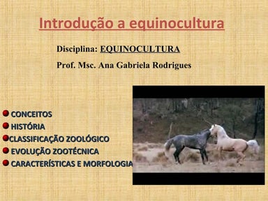 Introdução a Equinocultura