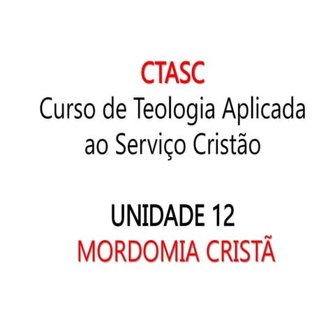 Aula mordomia ctasc | PPTX