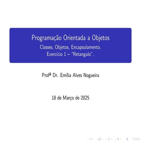 Aula de POO, Classes, objetos e encapsulamento