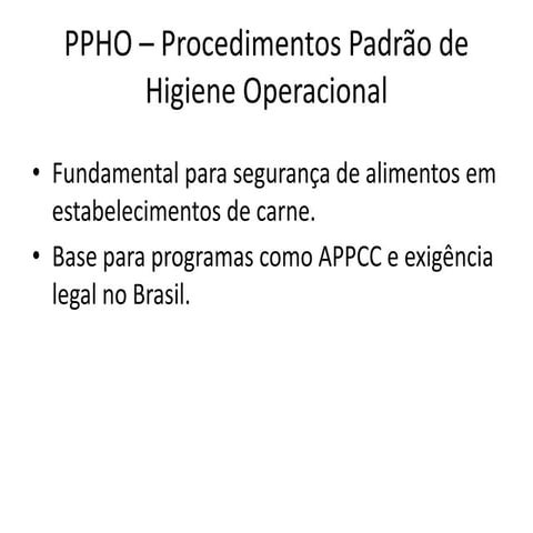 aula ppho - PROCEDIMENTO PADRÃO DE HIGIENE PESSOAL | PDF