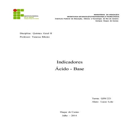 Aula pratica de acido e base